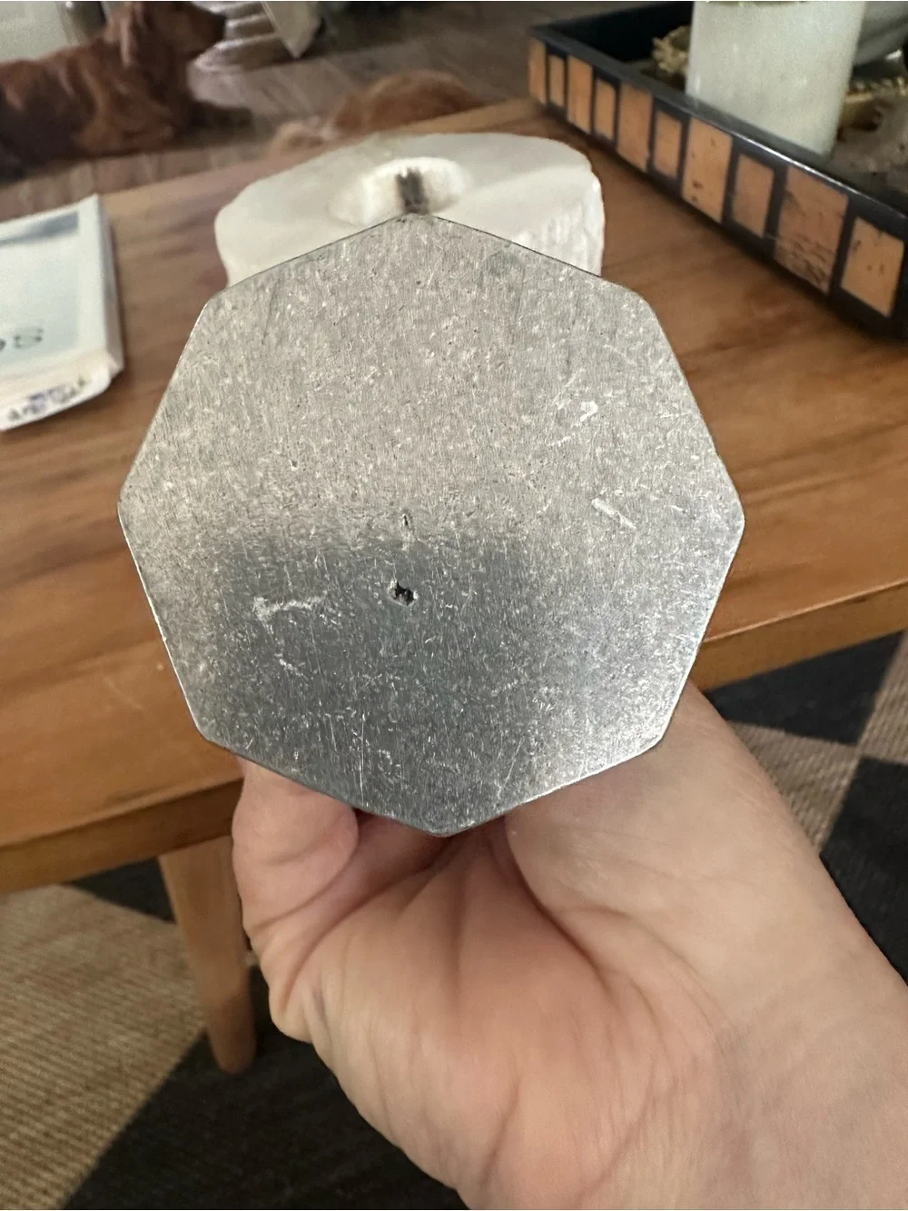 Vintage pewter Candle Holder 4.5”